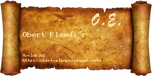 Obert Elemér névjegykártya